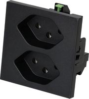 presa 2x tipo 13 installazione piatta Max Hauri nero
