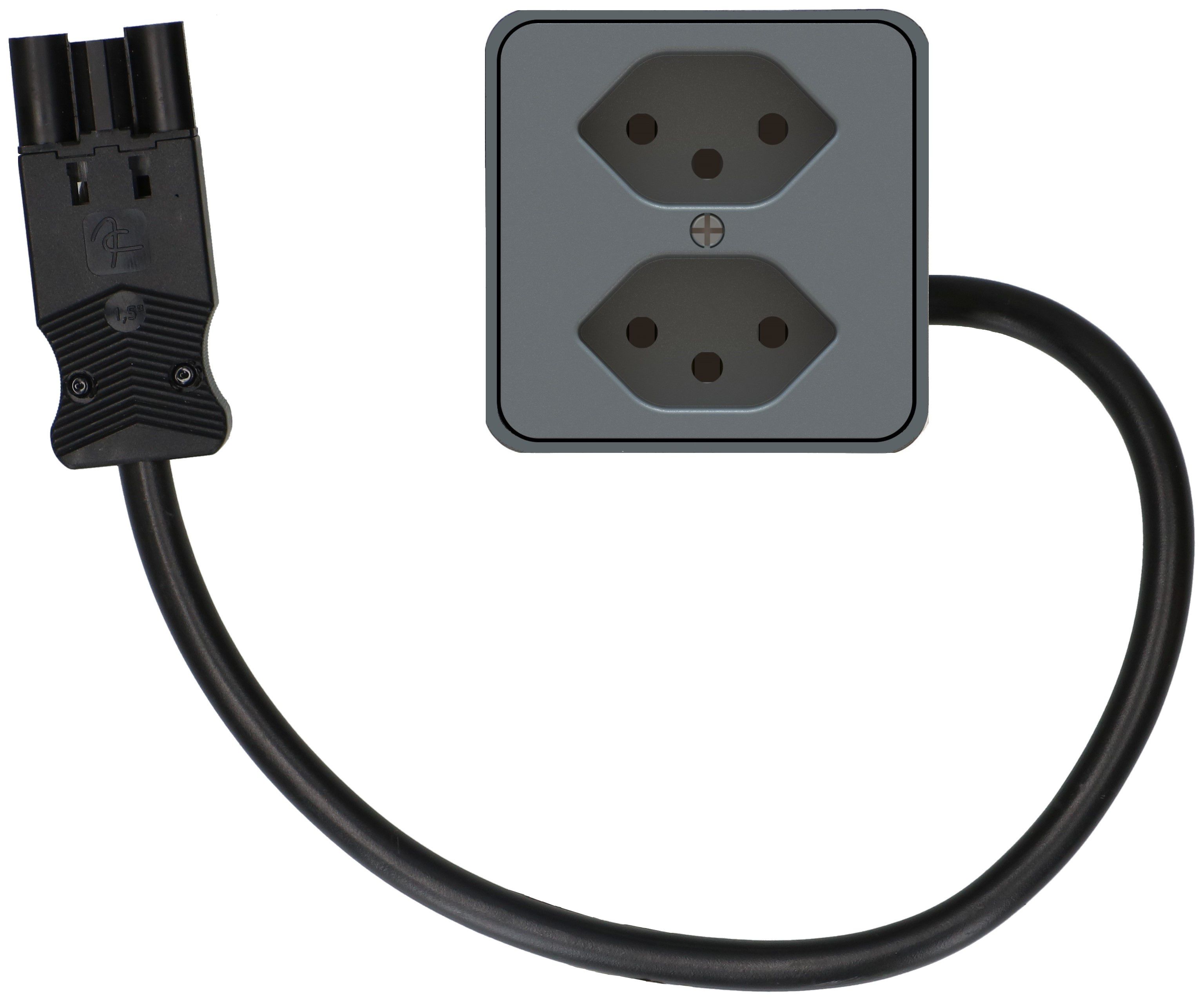 presa aggiuntiva per mobili 2x tipo 13 antracite 0.5m AC166