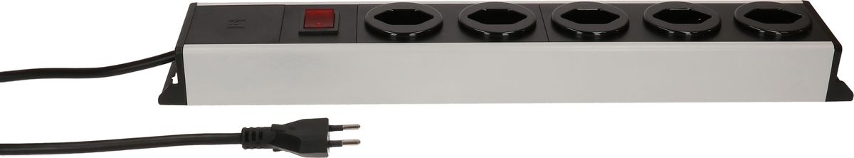 Steckdosenleiste Power Line 5x Typ 13 grau/schwarz Schalter 3.0m