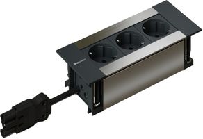 INTRO2.0 Steckdoseneinheit eloxiert 3x Schuko