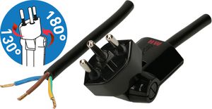 TD câble secteur H05VV-F3G1.0 3m noir clip-clap type 12
