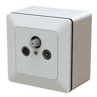 Radio/TV/SAT Stichdose 2dB ohne Isolation AP priamos weiss