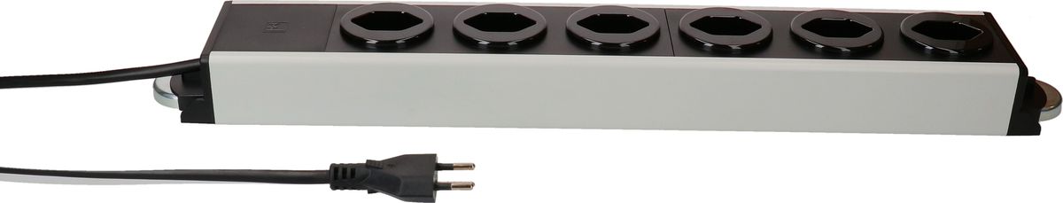 Steckdosenleiste Power Line 6x Typ 13 grau/schwarz 5.0m Magnet
