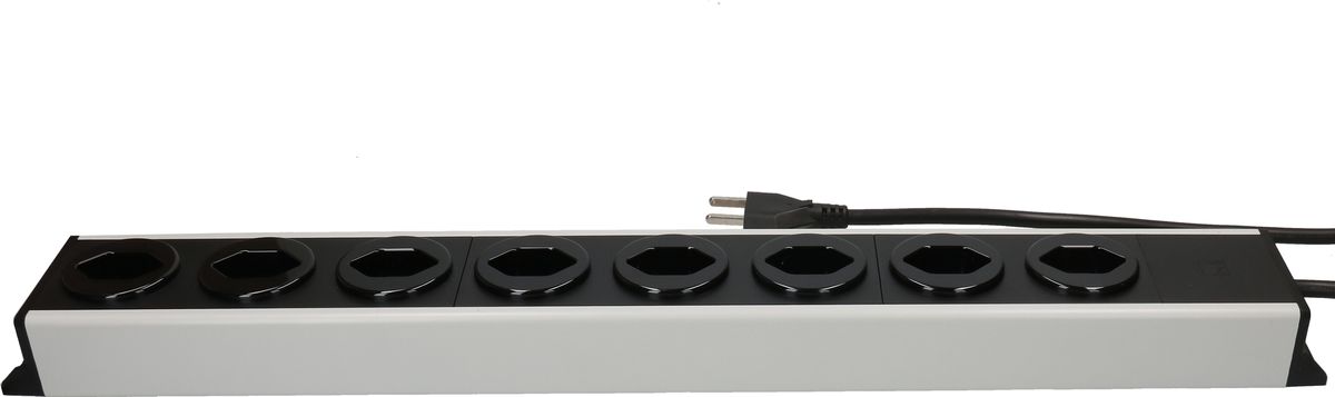 multipresa Power Line 8x tipo 23 grigio/nero 1.5m