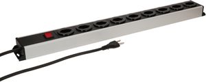 Steckdosenleiste Power Line 9x Typ 23 grau/schwarz Schalter 1.5m