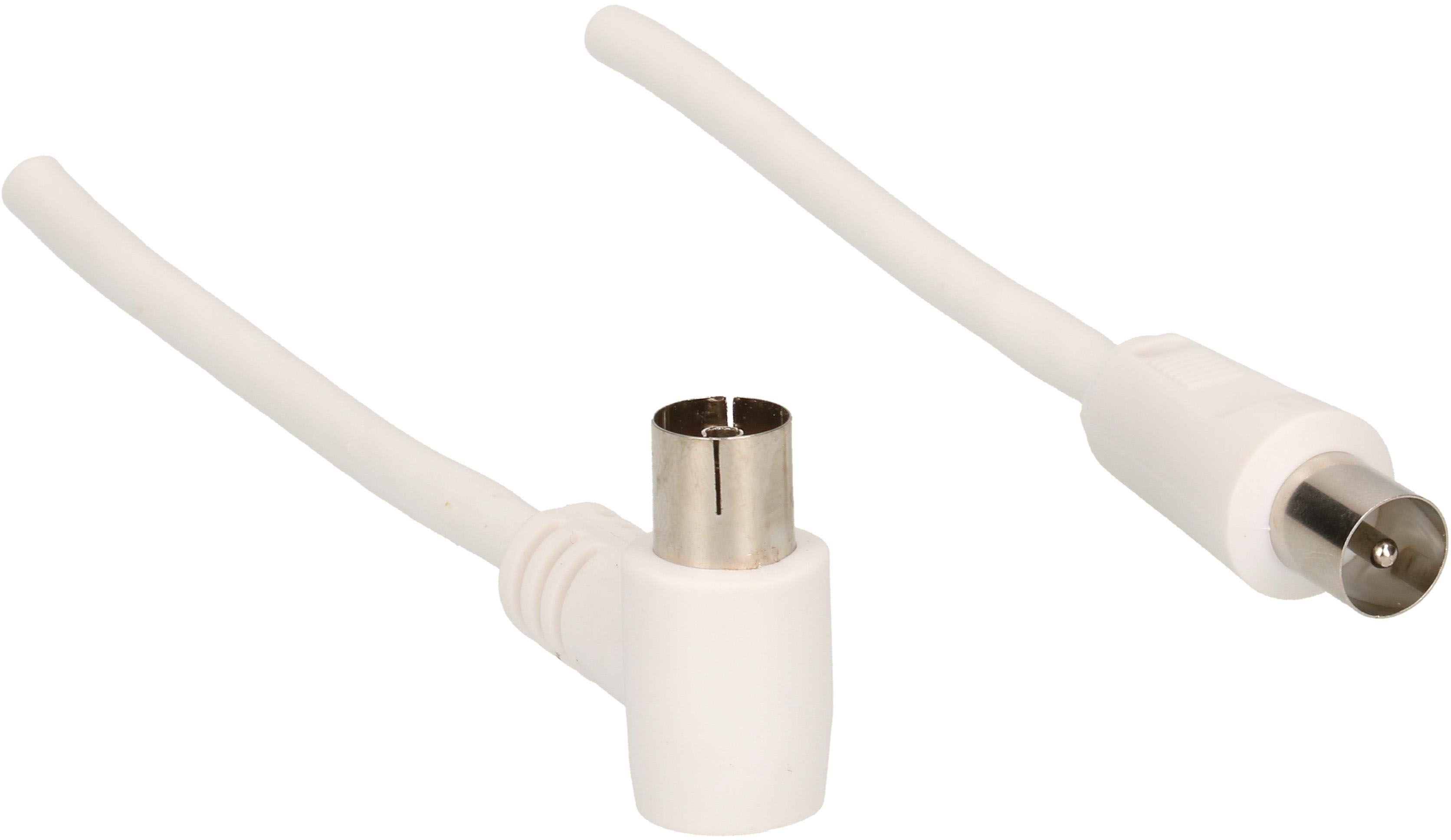 câble de raccordement IEC équerre 75dB 1.5m blanc