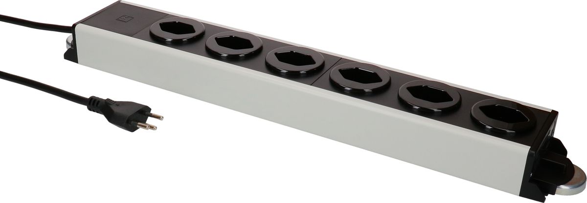 Steckdosenleiste Power Line 6x Typ 13 grau/schwarz 1.5m Magnet