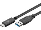USB-A auf USB-C Kabel, USB 3.2, 10 Gbit/s, 1m, schwarz, 60W