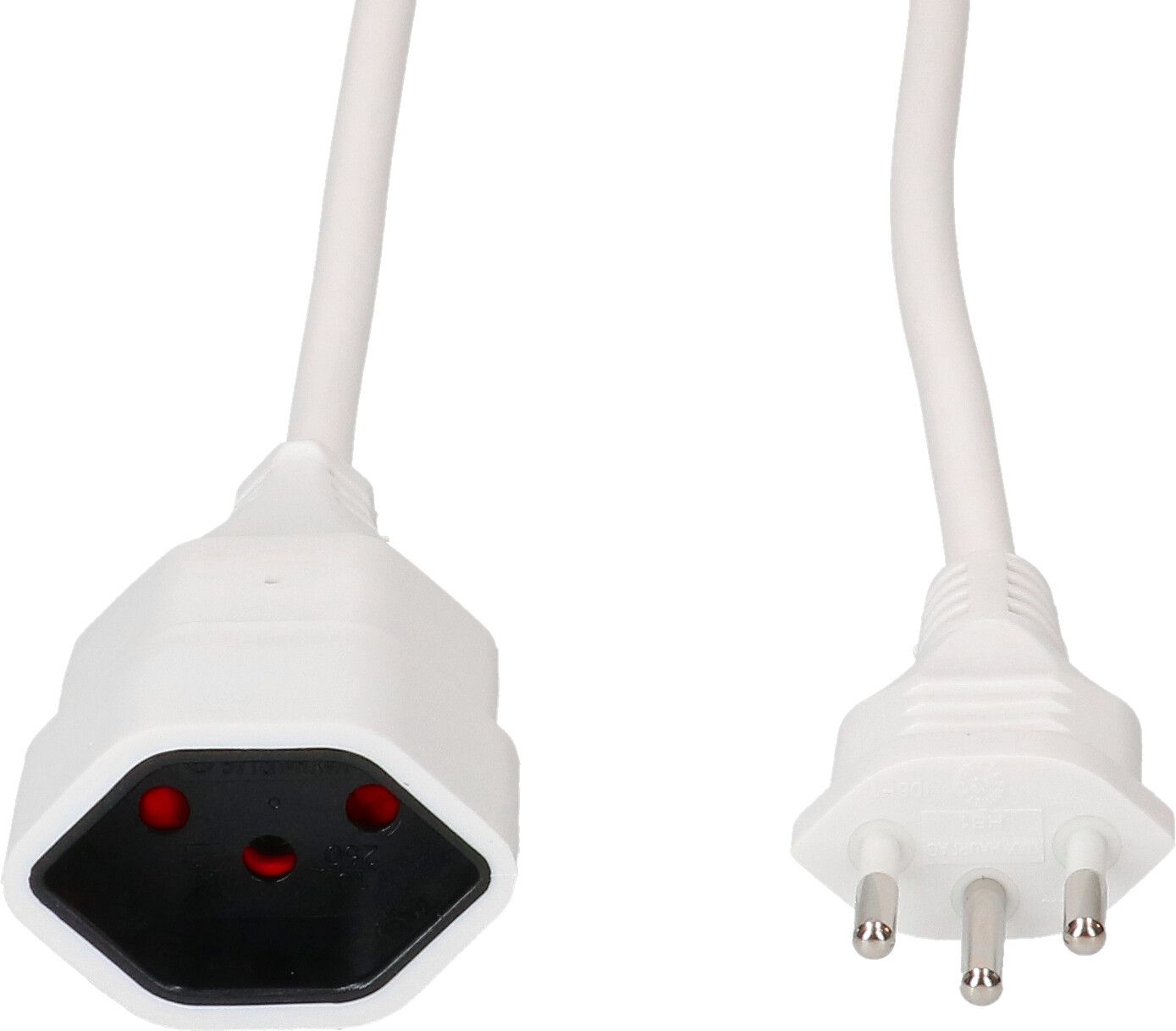 TD-Verlängerung H05VV-F3G1.0 5m weiss BS Typ 12 / Typ 13