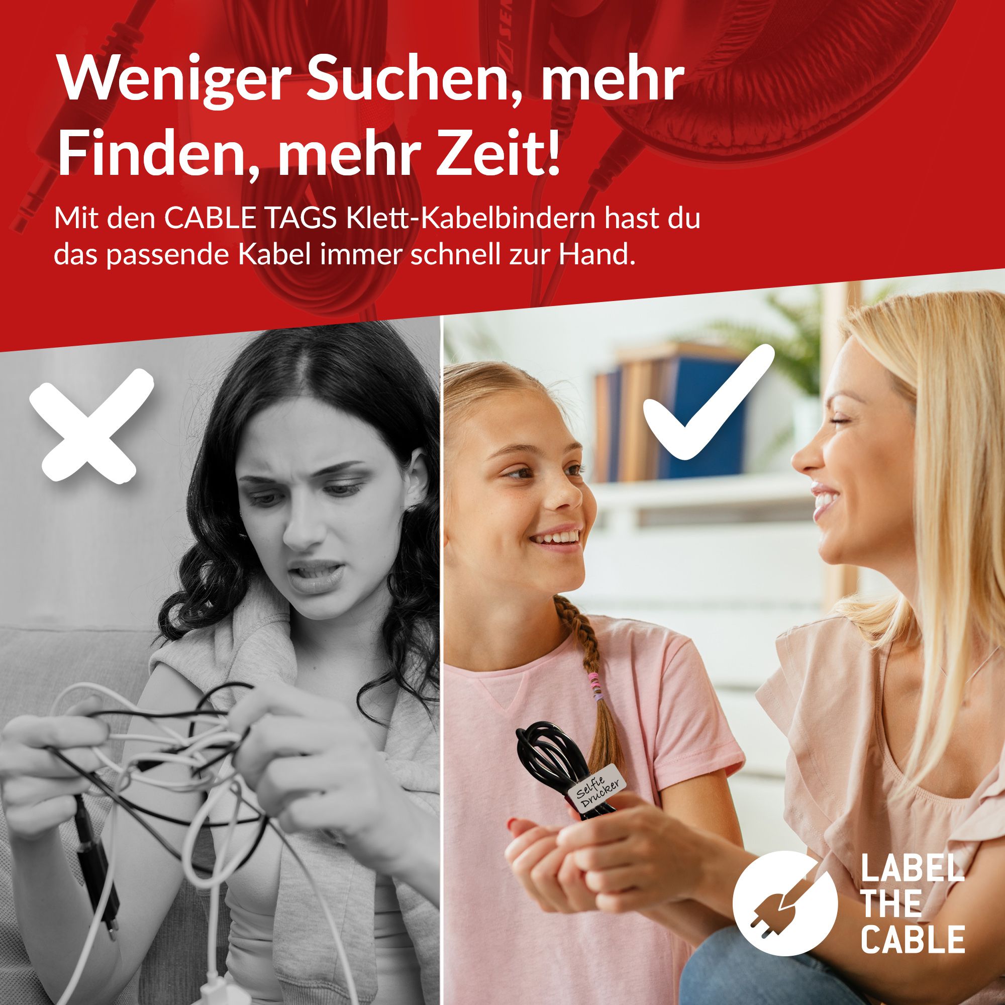 LTC Cable Tags fascette con etichetta bianco / 30 pezzi