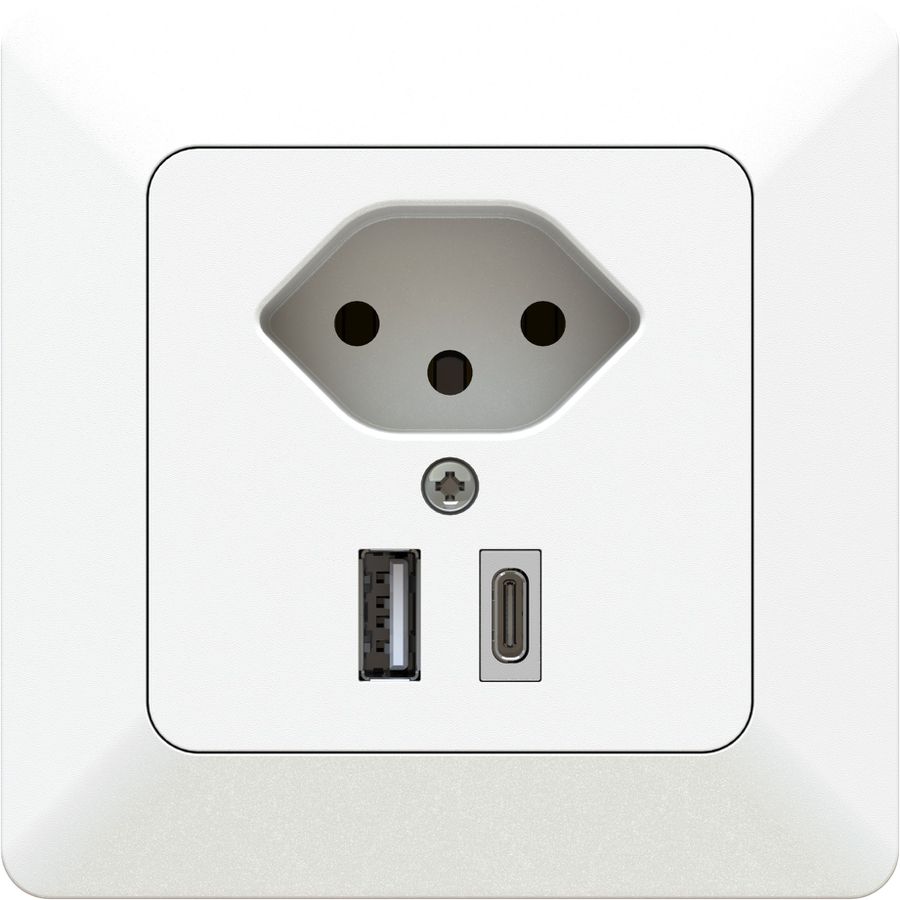 piccola combinazione tipo 13 / USB-A+C 18W INC priamos bianco