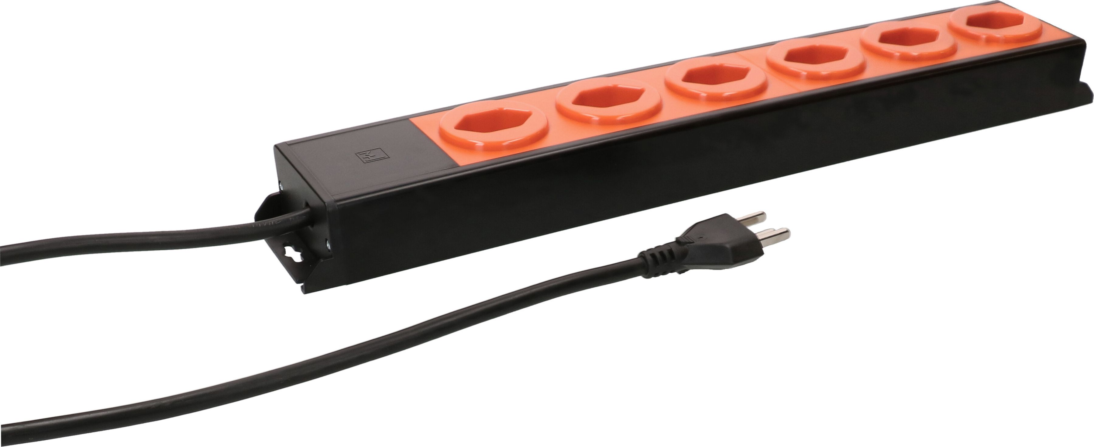 Steckdosenleiste Power Line 6x Typ 23 schwarz/orange 3.0m