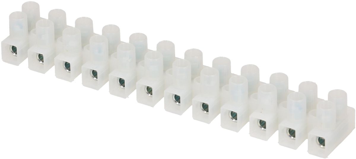 barrete de bornes 0.5-4mm2 12 pôles naturale prot. du fil 2 pcs.