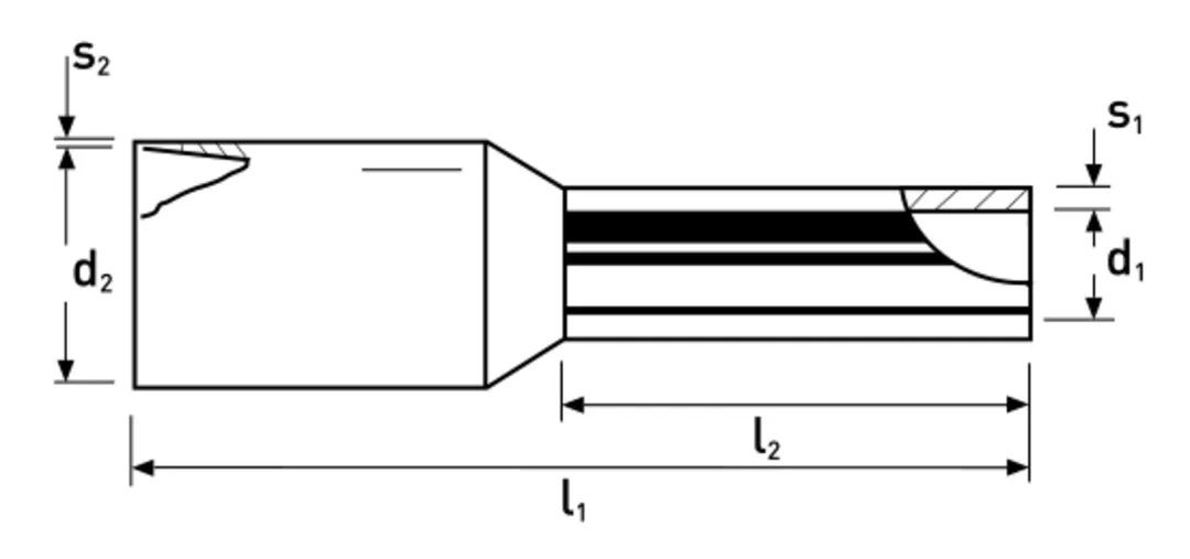 capocorda isolata 2.5mm² x 12mm blu