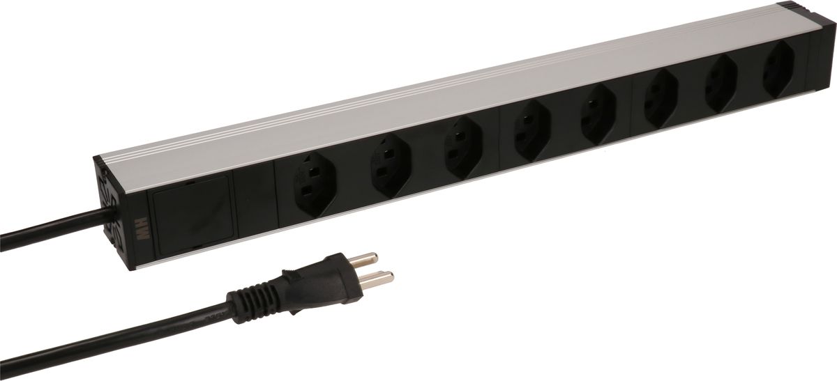 PDU 19" 8x Typ23 black 1HE / reconnectable cable