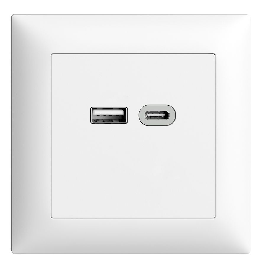 USB Ladesteckdose USB-A+C 18W UP EdizioDue weiss
