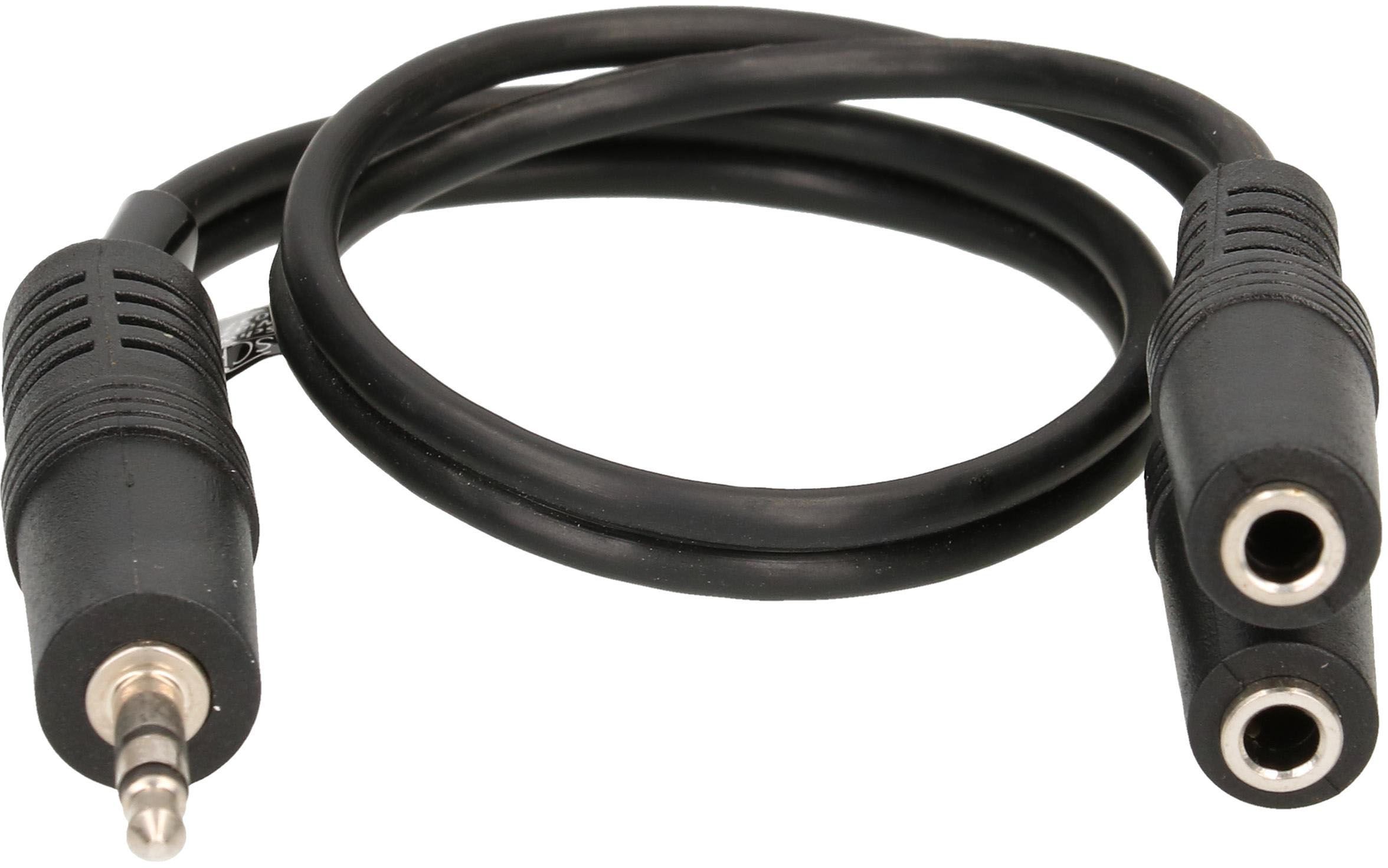 câble audio adaptateur Y stéréo fiche/prise jack 0.2m noir