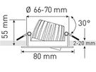 spot encastré à LED small blanc 3000K 600lm 36°