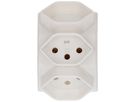 spina multipla 3x tipo 13 3 poli bianco