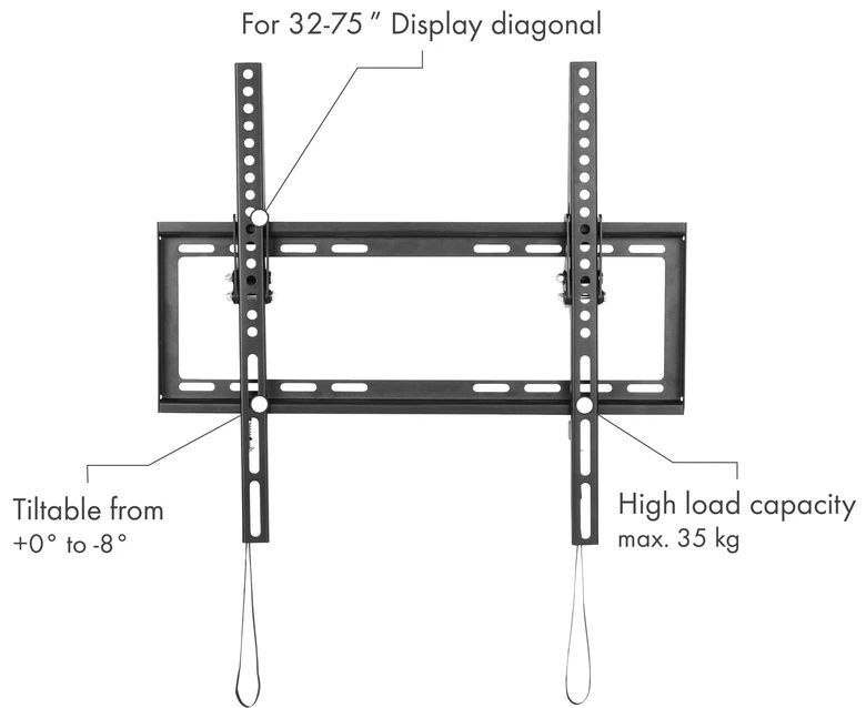 TV Wandhalter TILT 2 schwarz bis 35 kg neigbar