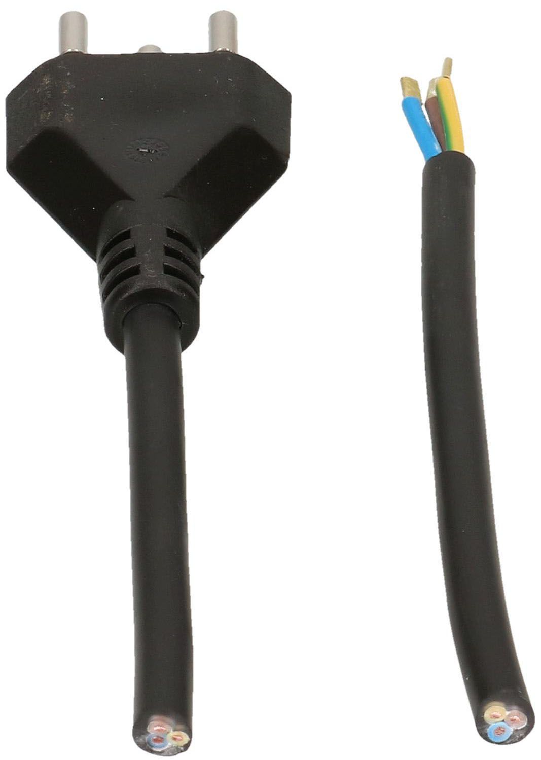 TD câble secteur H05VV-F3G0.75 2m noir type 12