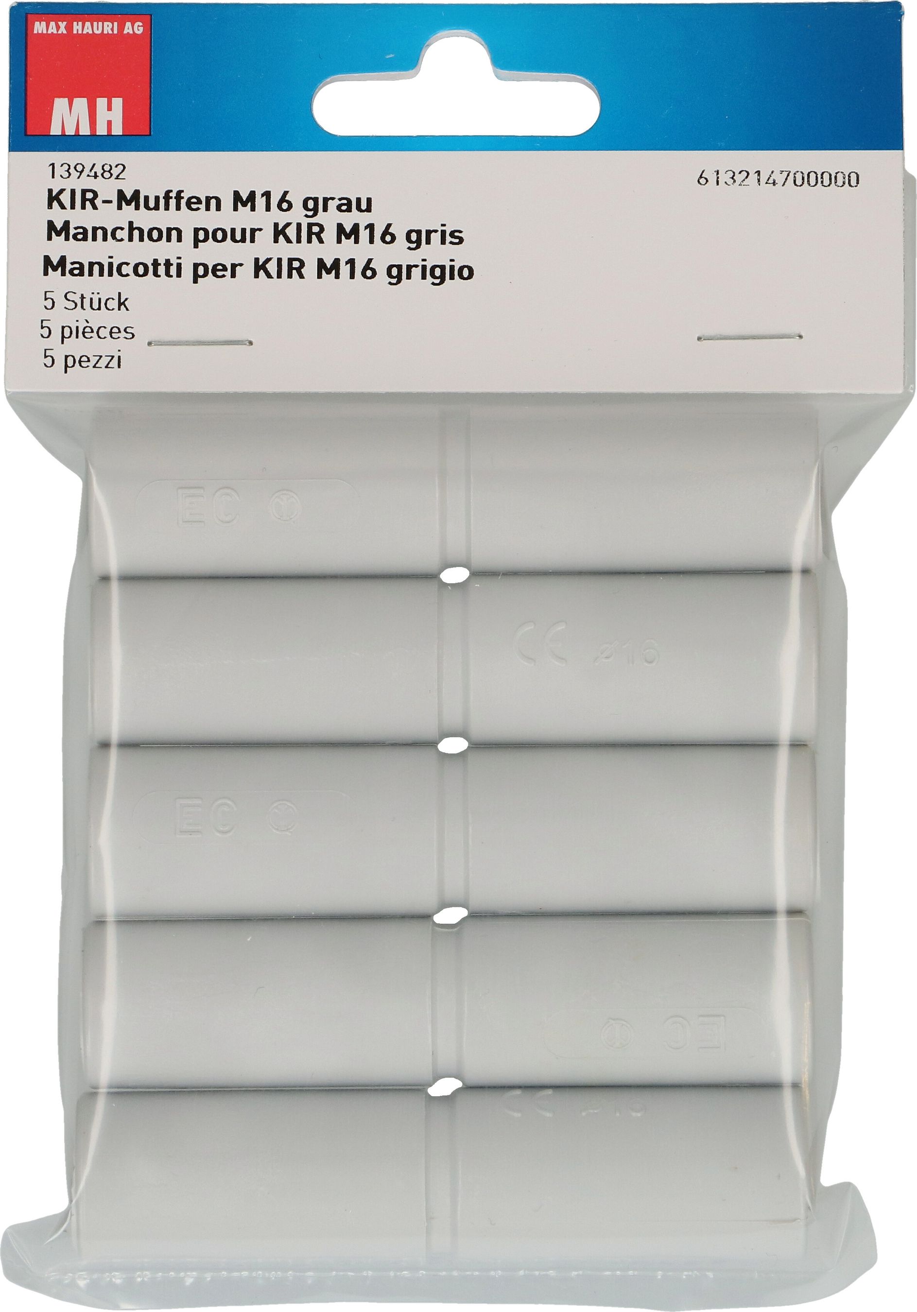 KIR-Muffe M16 grau / 5 Stück