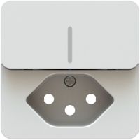 Central plate with knob with lense for wall combined size 1
