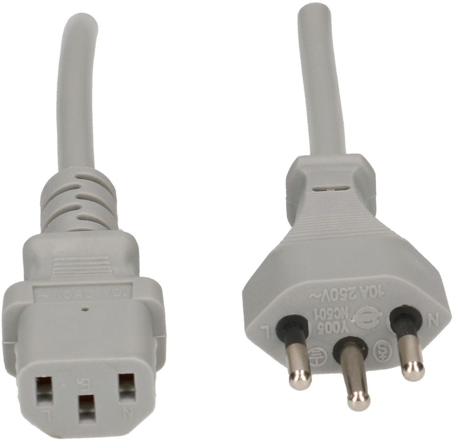 Cavo per apparecchi TD H05VV-F3G0.75 2m grigio T12/C13