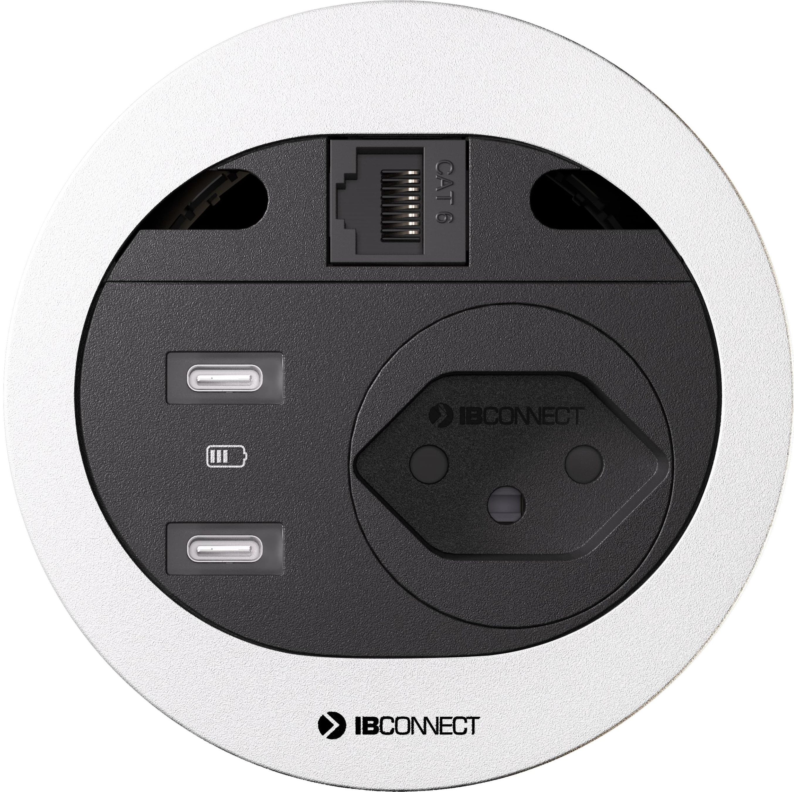 DIVUS Steckdoseneinheit weiss 1x Typ 13 2x USB-C 1x RJ45