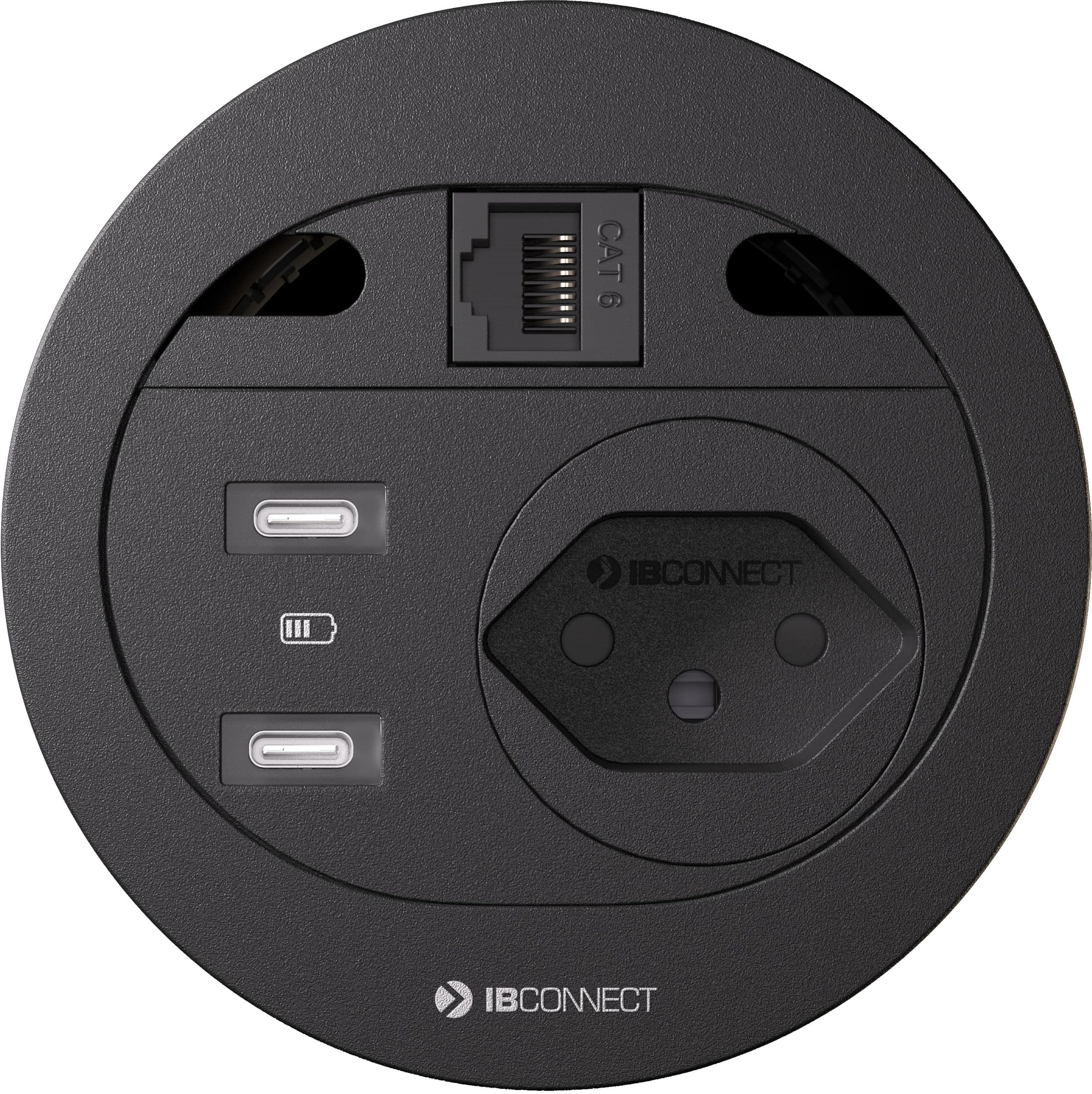 DIVUS presa multipla nero 1x tipo 13 2x USB-C 1x RJ45