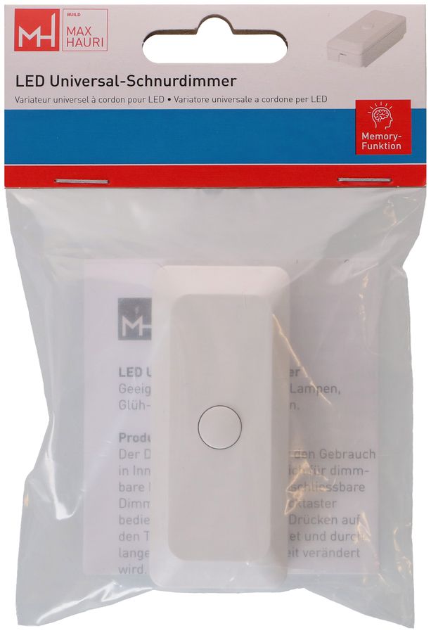 LED-Universal-Schnurdimmer integrierte Speicherfunktion weiss