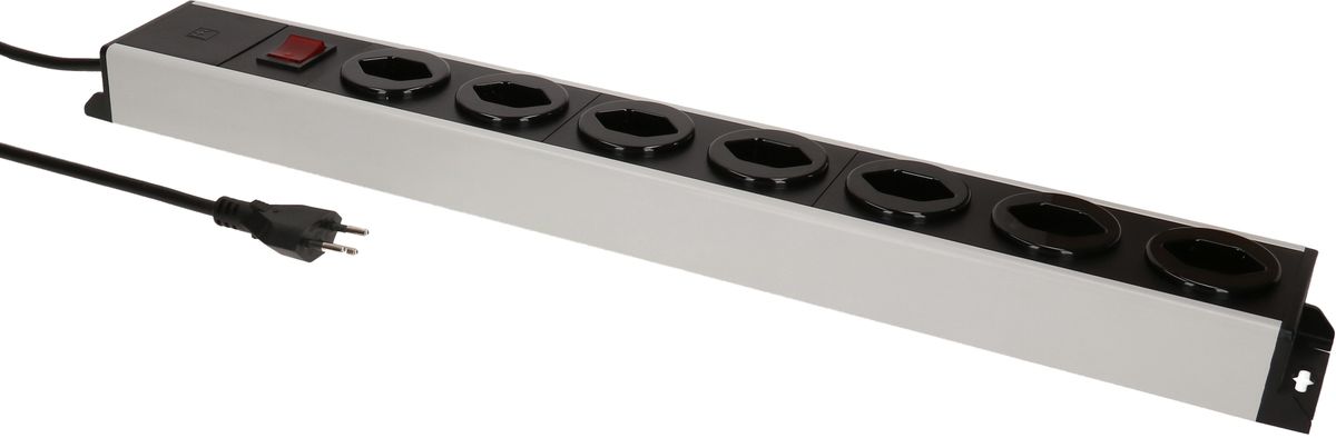 Steckdosenleiste Power Line 7x Typ 13 grau/schwarz Schalter 1.5m