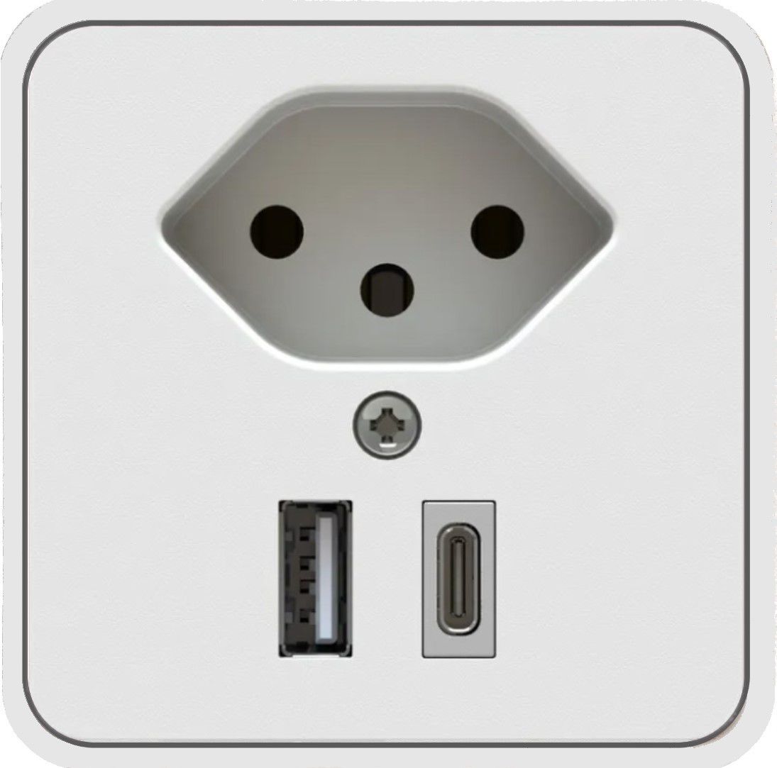 presa aggiuntiva per mobili 1x tipo 13 USB A+C bianco 0.5m AC166