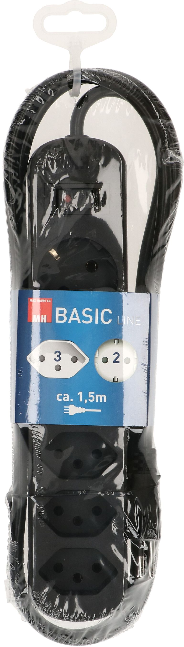 multiprise Basic Line 5x type 13 noir interrupteur 5m - MAX HAURI AG