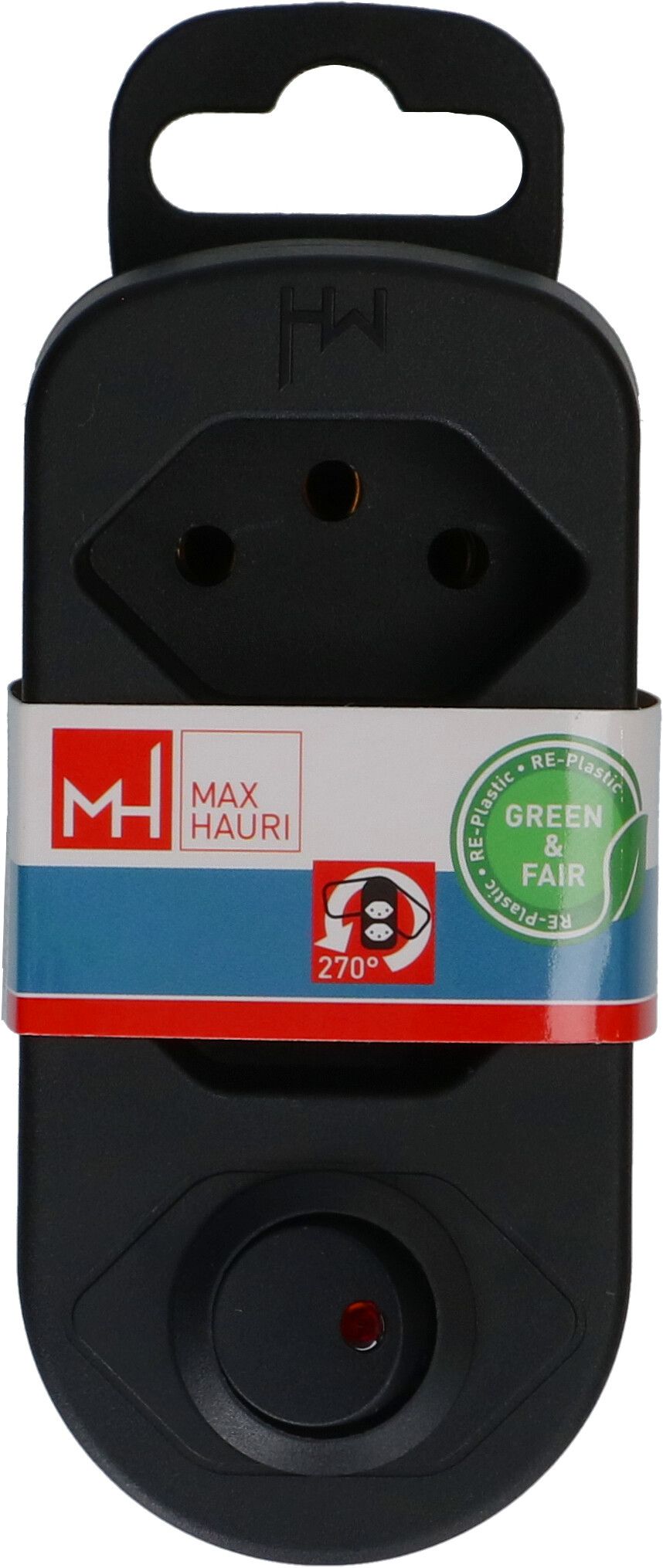 multi adaptateur ADAPT 2x type 13 noir rotatif interr. Green+Fair