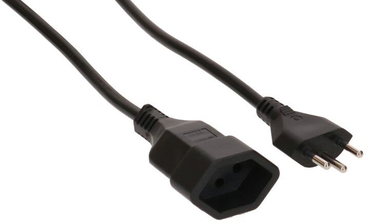 TD-Verlängerung H05VV-F3G1.0 2m schwarz Typ 12 / Typ 13