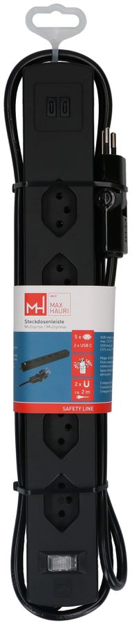 multip. Safety Line 5x type 13 90° nr interr. USB aim. 2m cli.