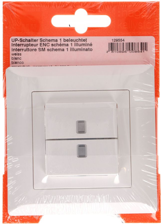 interruttore doppio schema3+3 illuminato giallo INC Kallysto bi