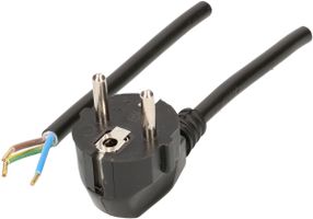 TD câble secteur H05VV-F3G1.5 3m noir Schuko