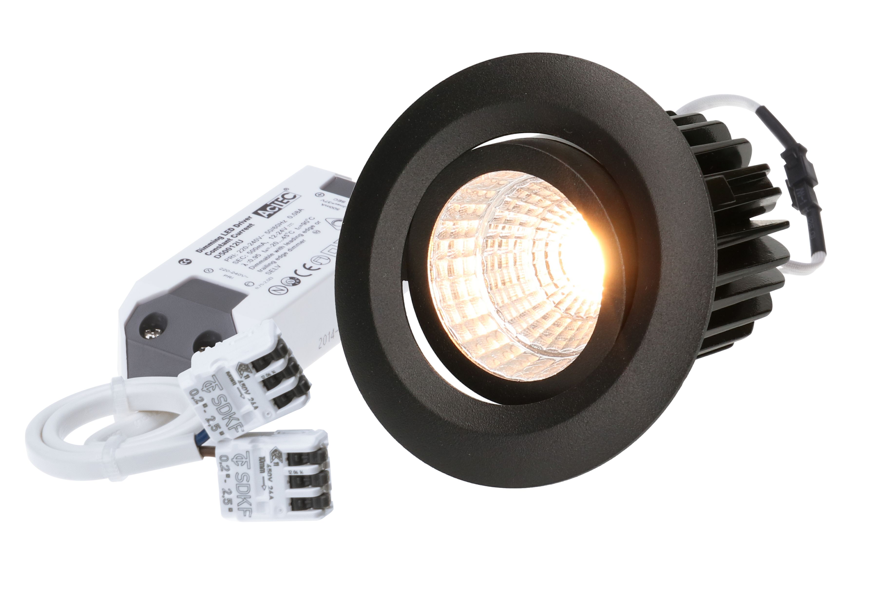 LED-Einbauspot MOVE schwarz matt 3000K 960lm 38°