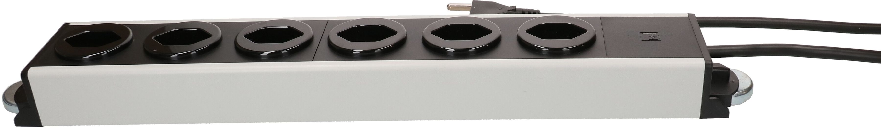 Steckdosenleiste Power Line 6x Typ 23 grau/schwarz 1.5m Magnet