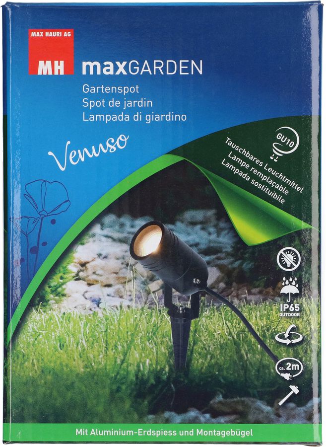 Gartenspot Venuso / ALU schwarz IP65 / mit GU10 Fassung