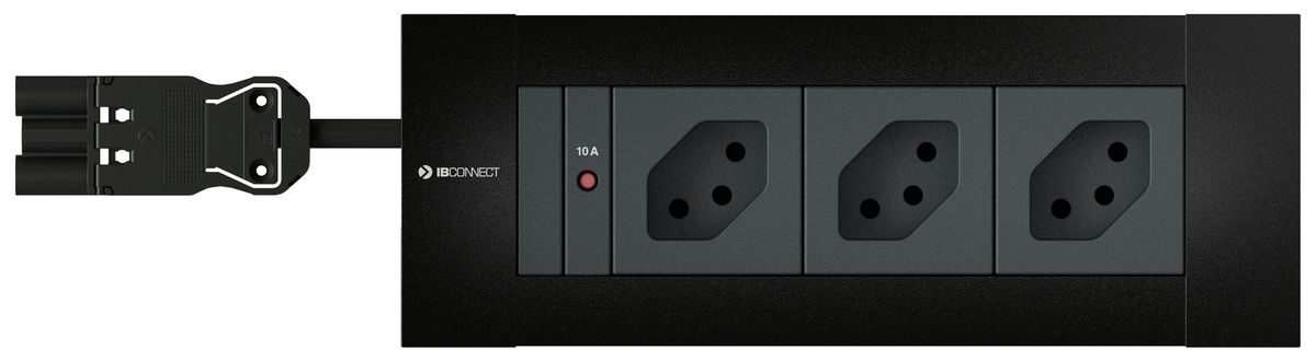 INTRO2.0 Steckdoseneinheit schwarz 3x Typ 13