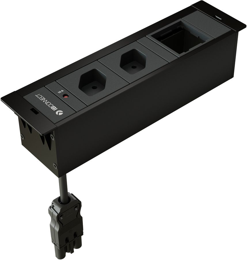 CUBOBOX Steckdoseneinheit schwarz S 3-fach 2x Typ 13 1x Leermodul