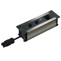 INTRO2.0 Steckdoseneinheit eloxiert 2x Typ 13 1x USB-A/C 1x Leer