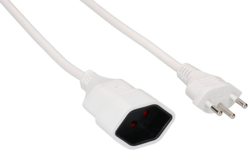 TD-Verlängerung H05VV-F3G1.0 3m weiss BS Typ 12 / Typ 13