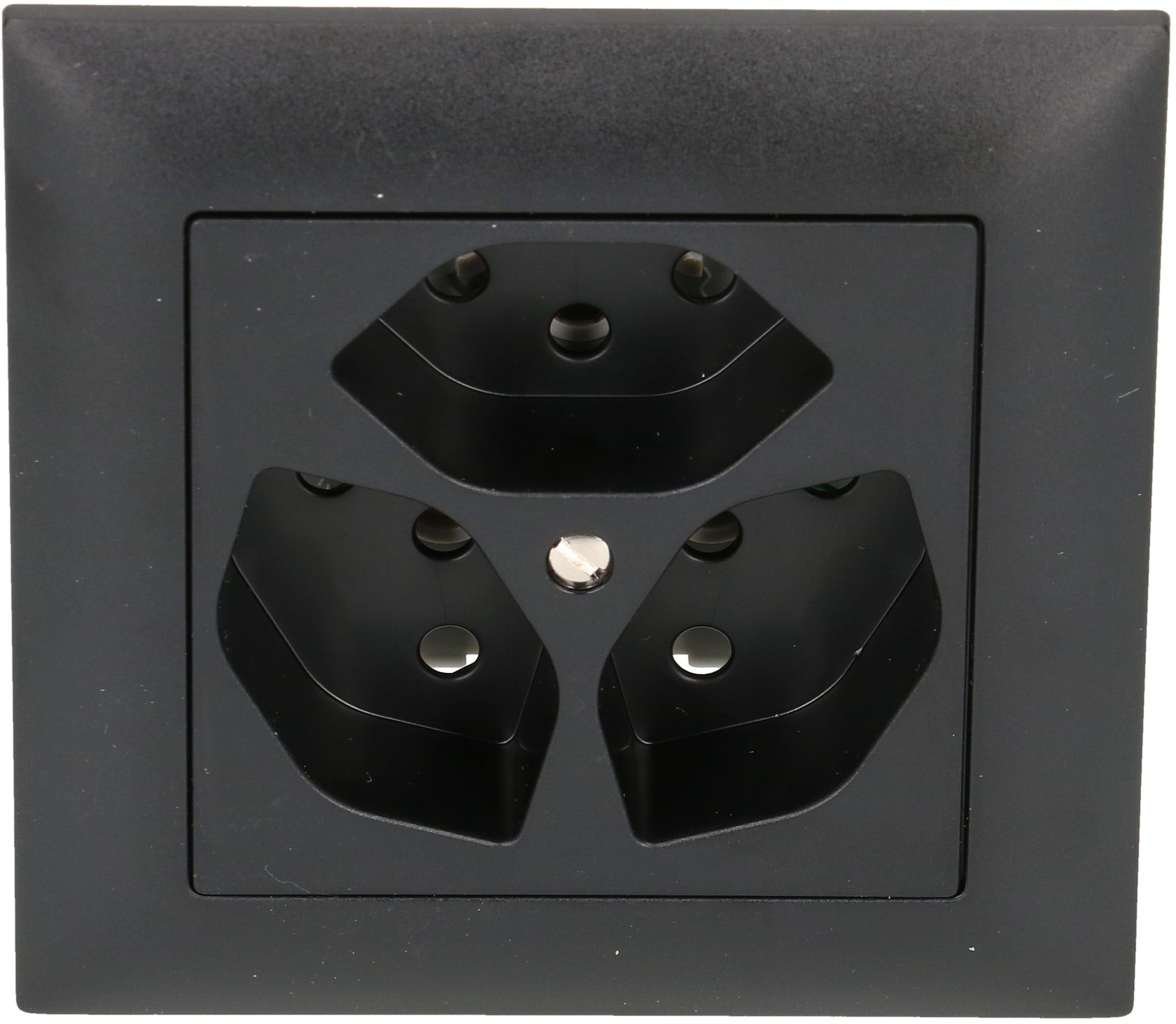 Steckdose 3x Typ 13 Gr.1x1 UP EdizioDue schwarz