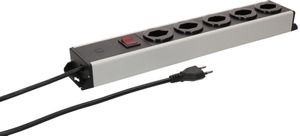 Steckdosenleiste Power Line 5x Typ 13 grau/schwarz Schalter 5.0m