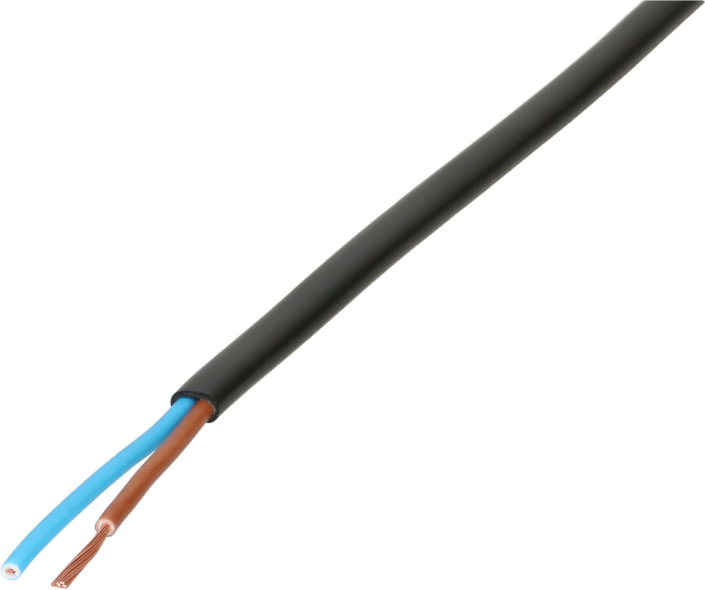 Cable H03VVH2-F2x0,75mm2 black