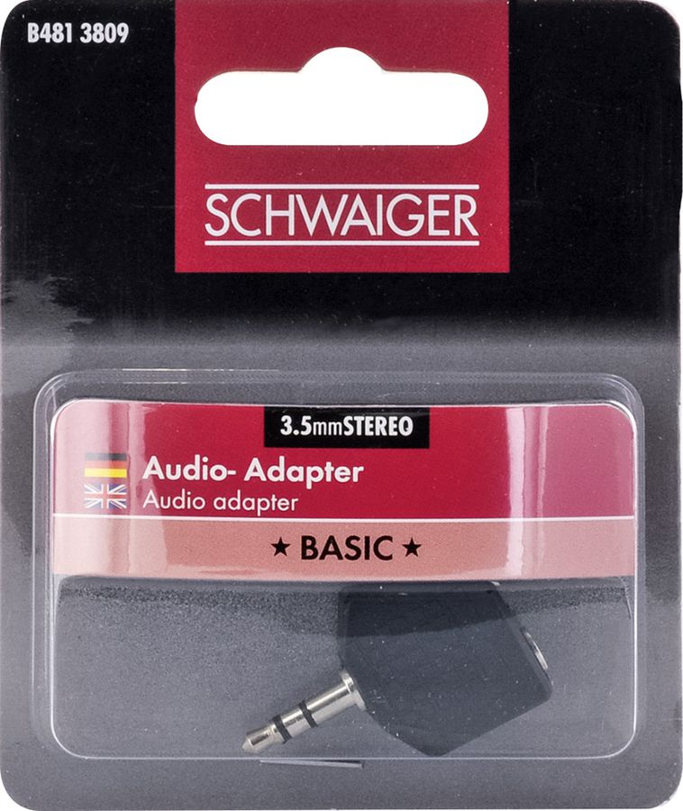 Audio-Y-Adapter stereo Klinkenstecker/-buchse schwarz